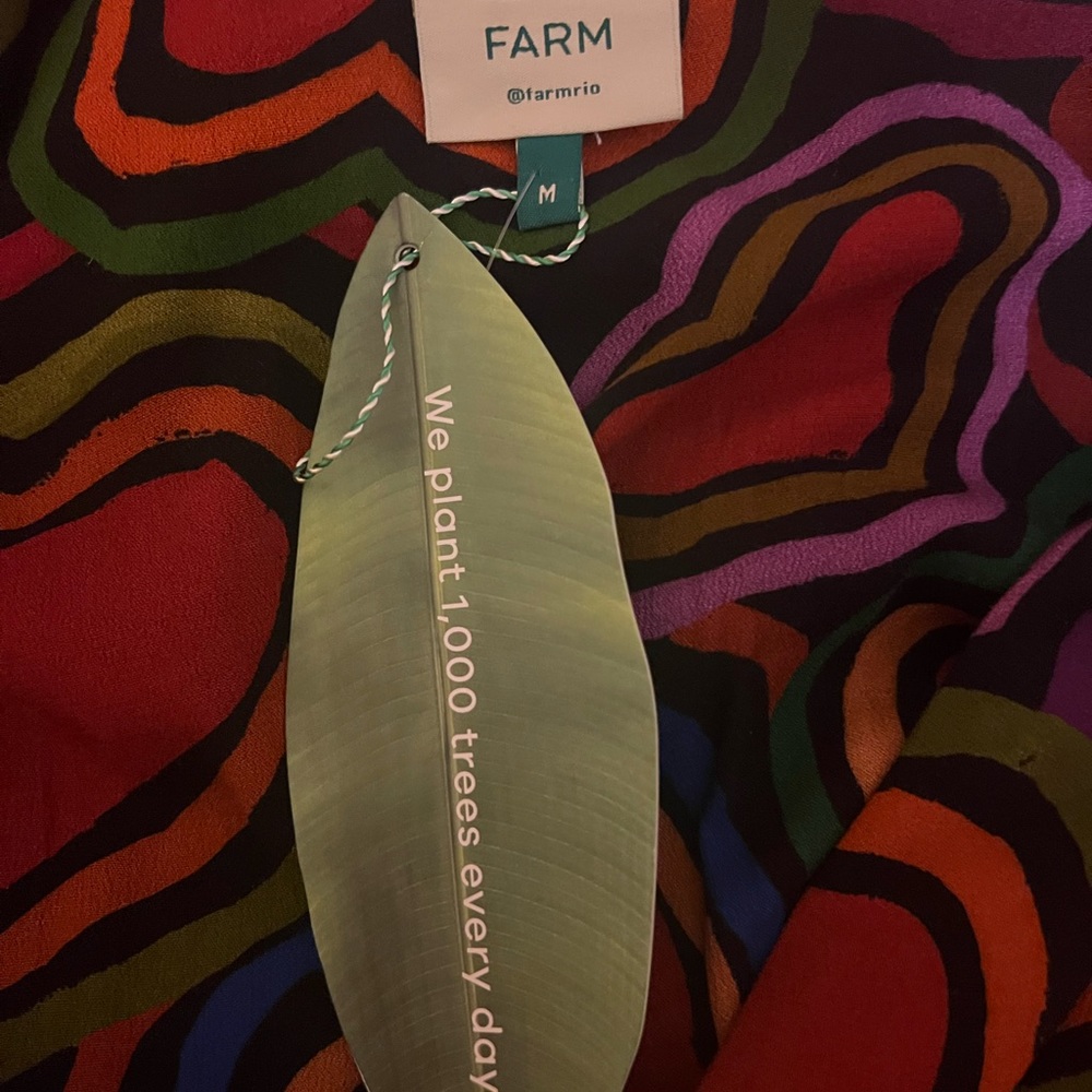 FARM Rio M Rainbow Wild Hearts Maxi Dress Holiday Wedding Valentine Love - Picture 12 of 16